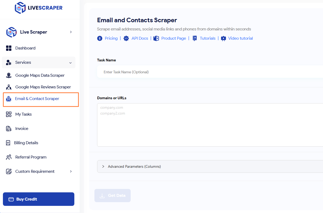 Livescraper email and contact scraper