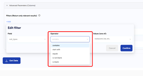filters operator