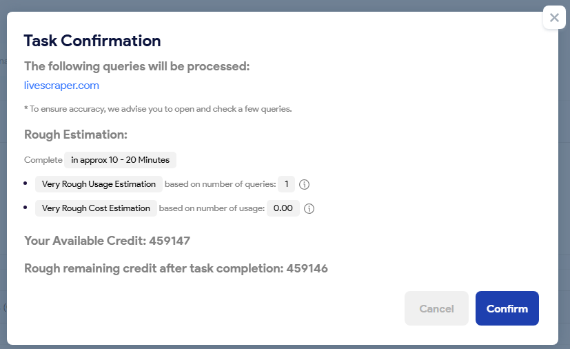 task confirmation