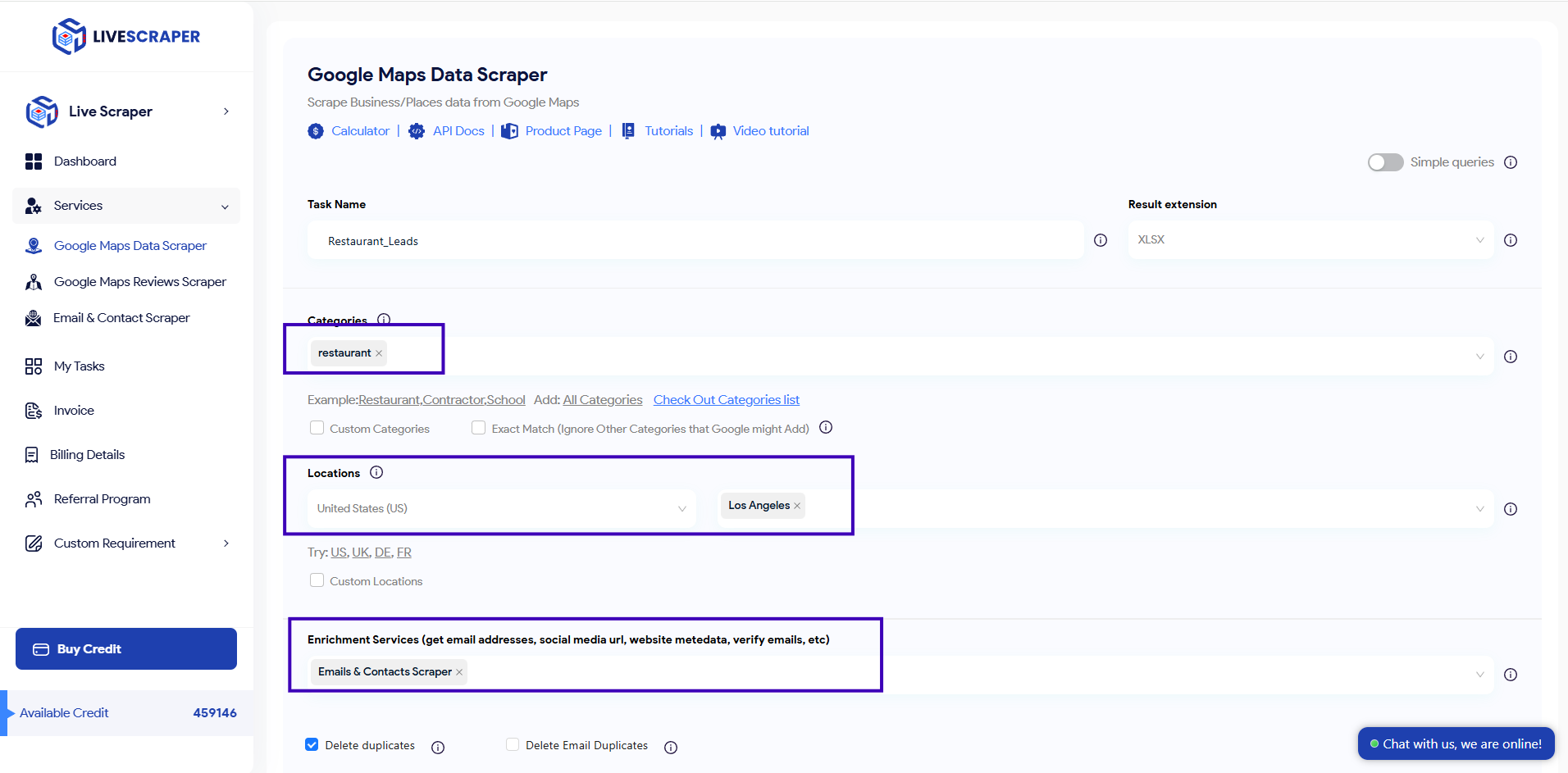google maps scraper task set