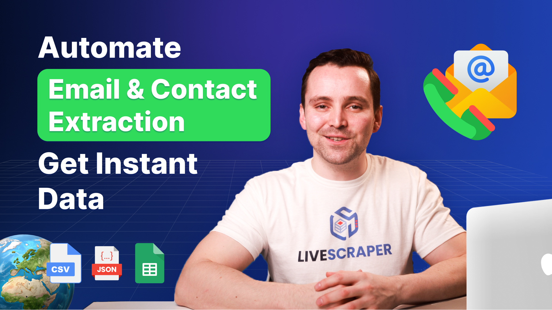 How to Scrape Emails and Contatos — video walkthrough by Livescraper